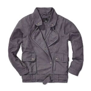 Aritzia Wilfred Free Rayder Linen Cotton Canvas Jacket Graphite Pencil Grey XS